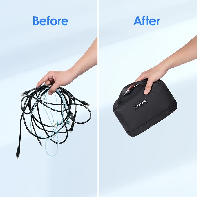 LENTION Electronics Organizer Bag Cable Tech Pouch - Image 6