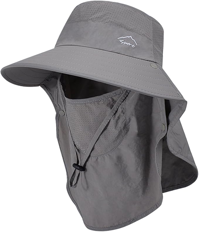 Sun Hat for Men Women with Neck Flap, UPF 50+ UV Protective Hiking Fishing Hats by ZOORON