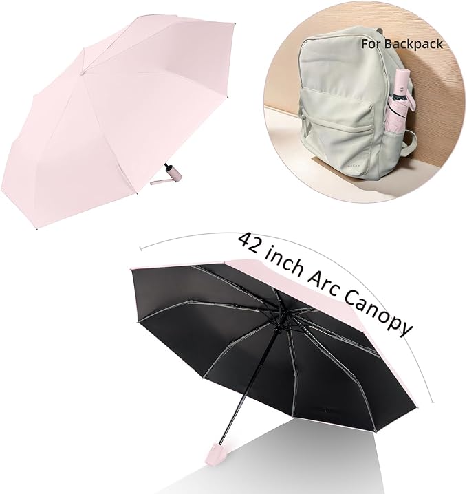 BAODINI Small UV Protection Travel Umbrella Compact - Image 5