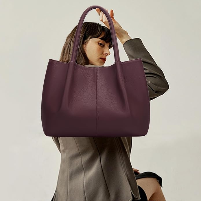 KKXIU Tote Bag for Women Vegan Leather Shoulder Purse Large Capacity Travel Bag - Image 4