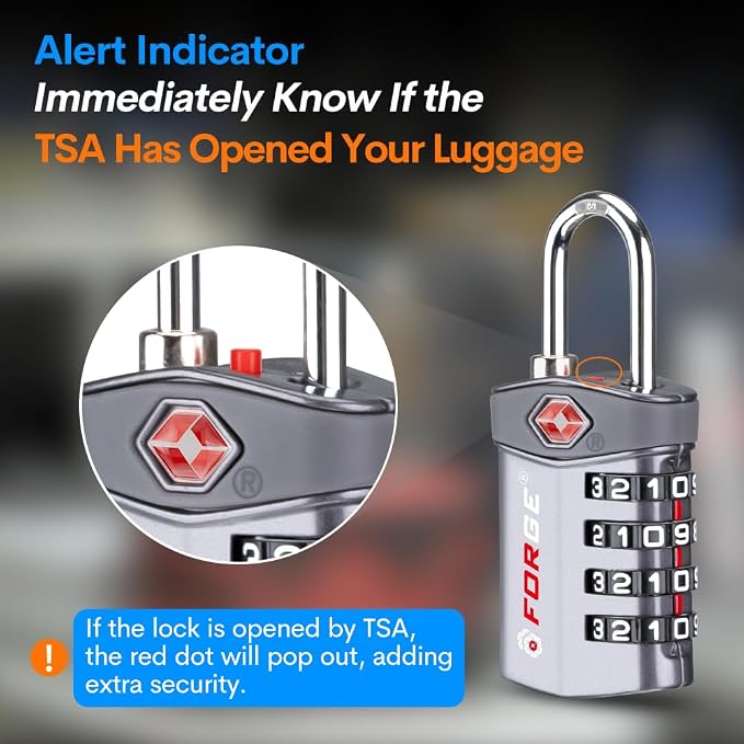 Forge 4-Digit Combination Lock, TSA Approved Locks - Image 6