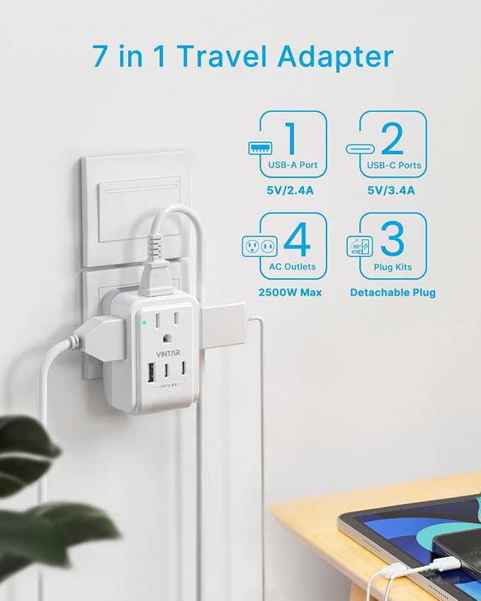 VINTAR European Travel Plug Adapter Kit, Adapter - Image 5
