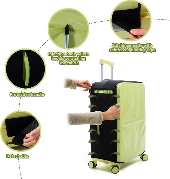 Clear Luggage Cover Protectors For Suitcases, Elastic Transparent waterproof - Image 3