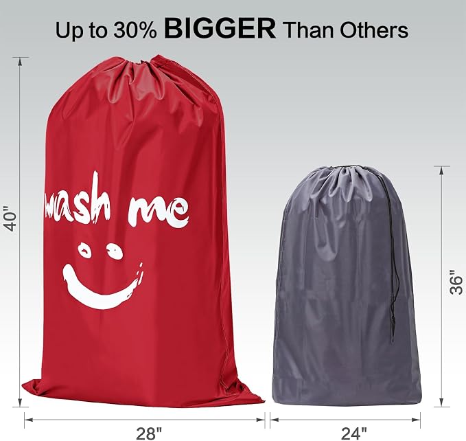 HOMEST 2 Pack XL Wash Me Travel Laundry Bag, Dirty Garments Organizer, Large - Image 5