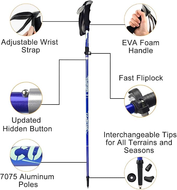 Covacure Trekking Poles Collapsible Hiking Poles - Image 3