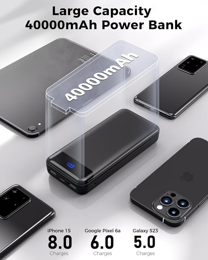 Portable Charger Power Bank 40000mAh Powerbank PD 30W and QC 4.0 Fast Charging - Image 3