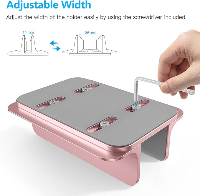 OMOTON Vertical Laptop Stand Holder, Desktop Aluminum Stand - Image 4