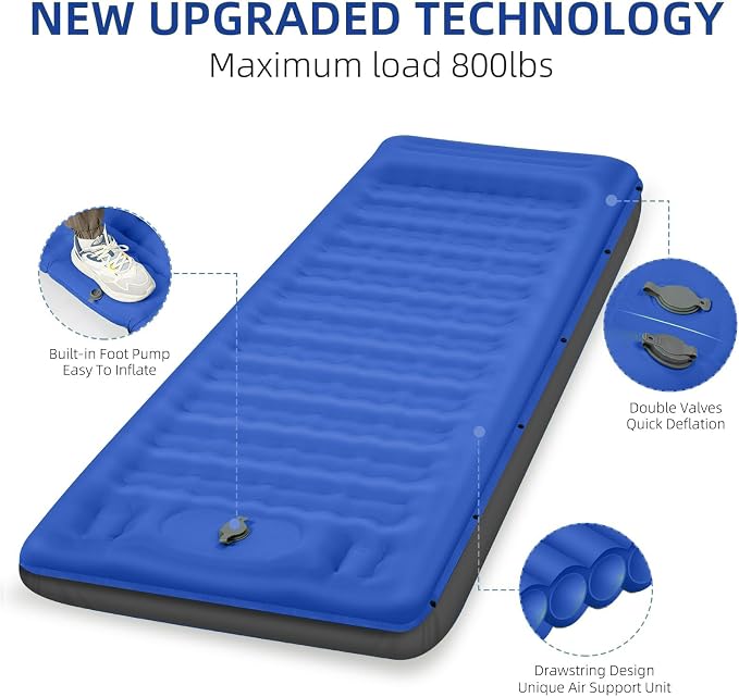 Camping Sleeping Pad 5 Inch, Inflatable Sleeping Pad - Image 4