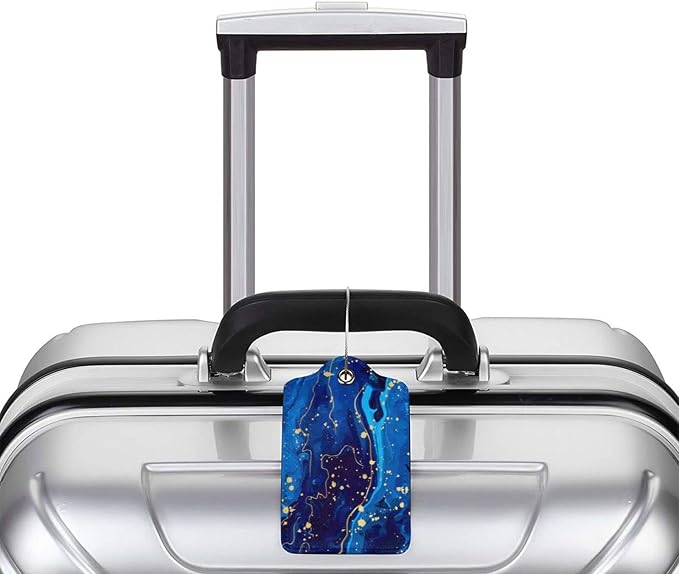 Blue and Gold Marble Luggage Tags - Image 5