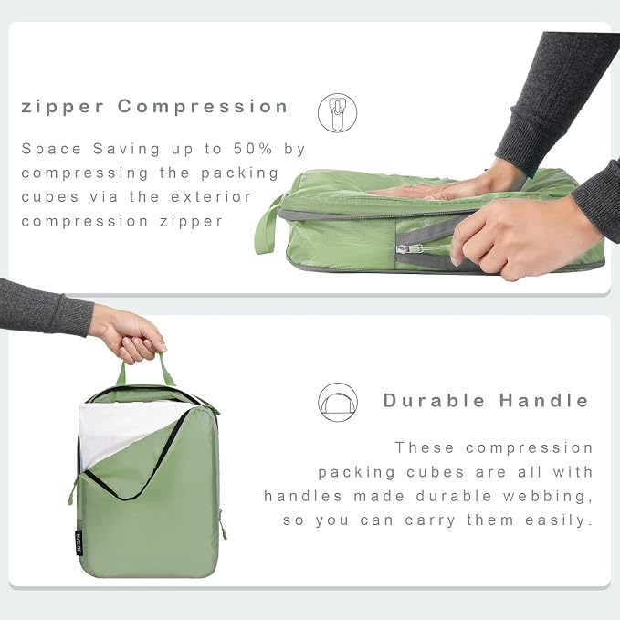 BAGAIL 6 Set Ultralight Compression Packing Cubes Packing Organizer - Image 3