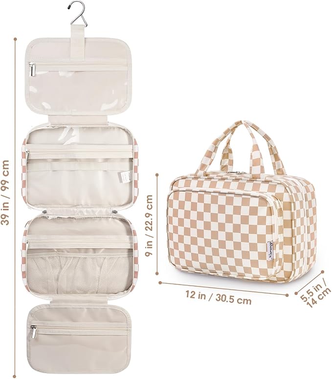 Travel Toiletry Bag for Women Large Hanging Makeup Bag Organizer Toiletries Bag - Image 9
