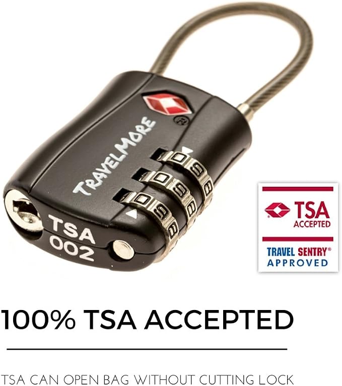 TravelMore 10 Pack TSA Approved Travel Combination Cable Luggage Locks - Image 3