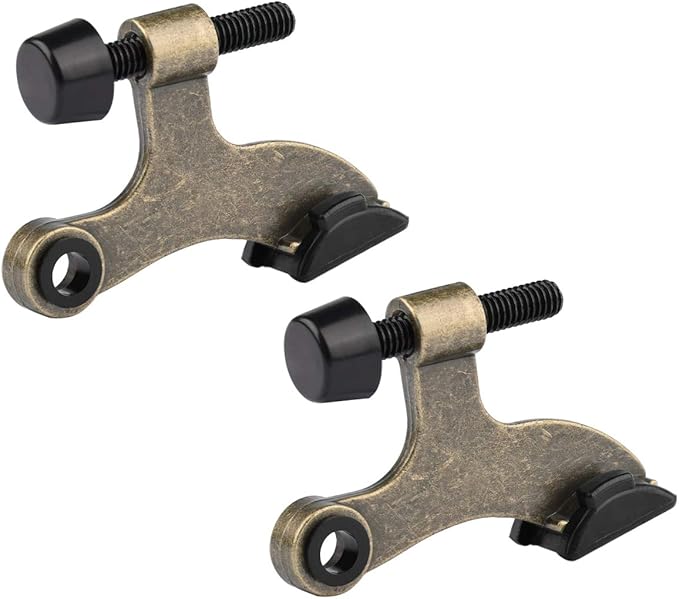 HOMOTEK 2 Pack Hinge Pin Antique Brass Door Stopper, Adjustable Deluxe Heavy by HOMOTEK