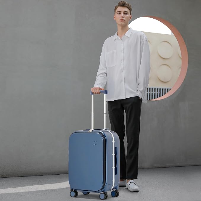 mixi Carry On Luggage, Travel Rolling Luggage Aluminum Frame PC Hardside - Image 2