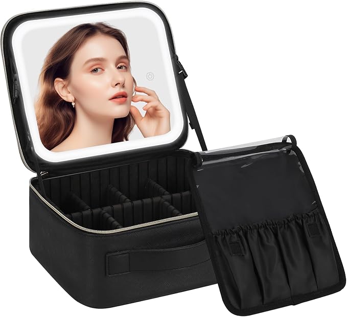 Chomeiu Makeup Bag with LED Mirror, Travel Makeup Case by Chomeiu