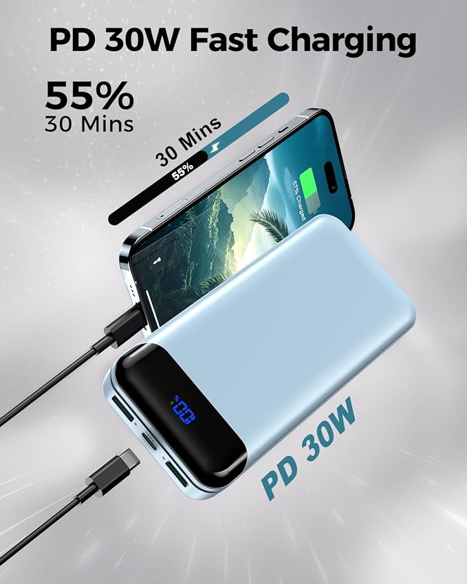 Portable Charger Power Bank 40000mAh Powerbank PD 30W and QC 4.0 Fast Charging - Image 2