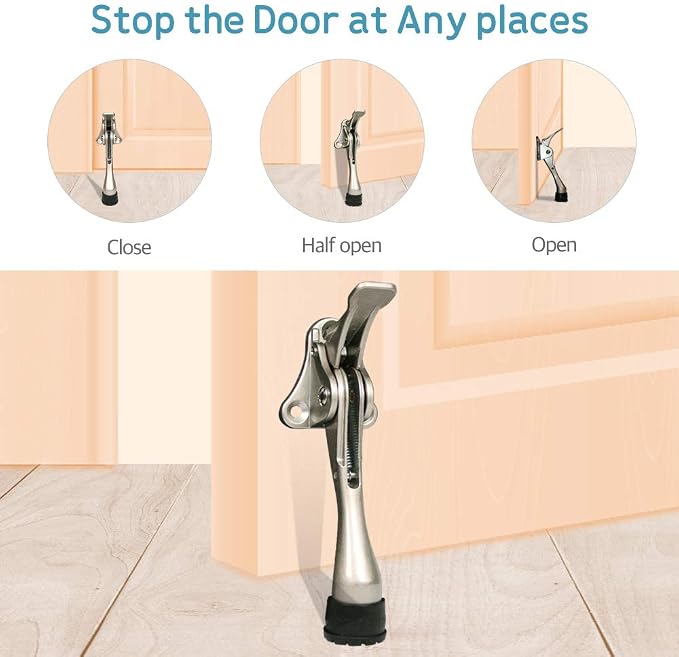 Door Stopper, One-Touch semi-Automatic Metal Door Stopper, - Image 4