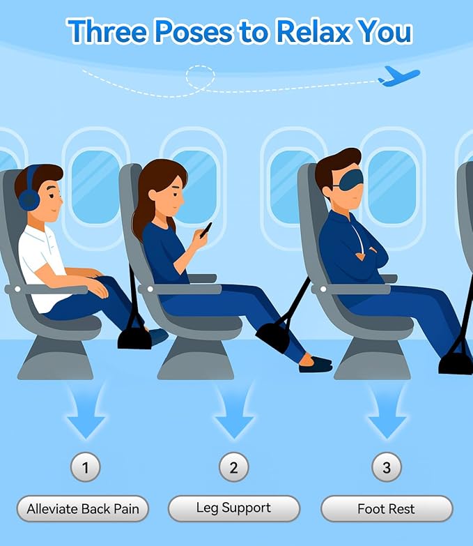 Ergonomic Airplane Foot Hammock-Ultimate Comfort Foot Hammock - Image 3