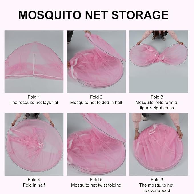 Pop-Up Mosquito Net Tent for Beds, Portable Folding Design - Image 6