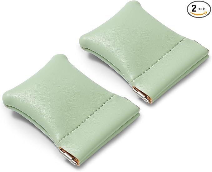 2 Pack PU Leather Slim Engagement Wedding Ring Pouch Leather Jewelry Pouch by Woodten