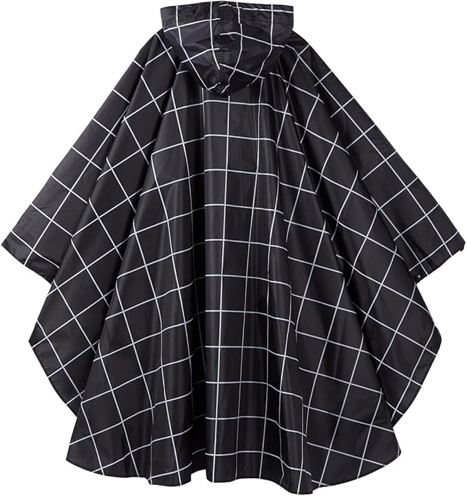 Rain Poncho Jacket Coat Hooded Zipper Style - Image 6