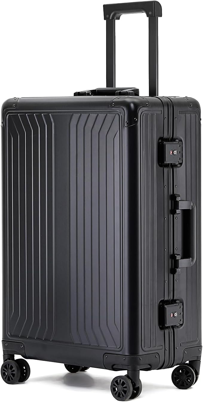 Metal all aluminum carry-on suitcase 20 "hard face, TSA lock and rotating wheel by XZSP+AISU