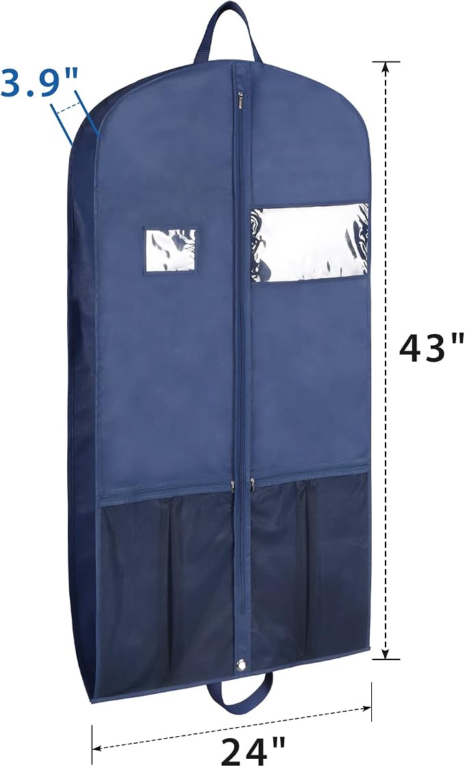 Zilink 43" Suit Bags for Men Travel and Storage Gusseted Garment Bags for - Image 2