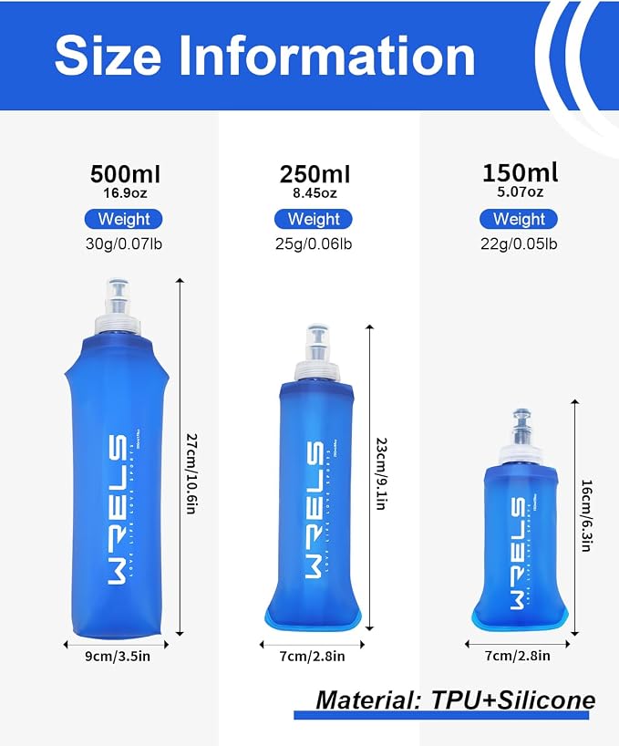 Folding Soft Flask Portable Collapsible Running Lightweight Water Bottle - Image 2