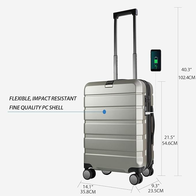 KROSER Hardside Expandable Carry On Luggage - Image 2