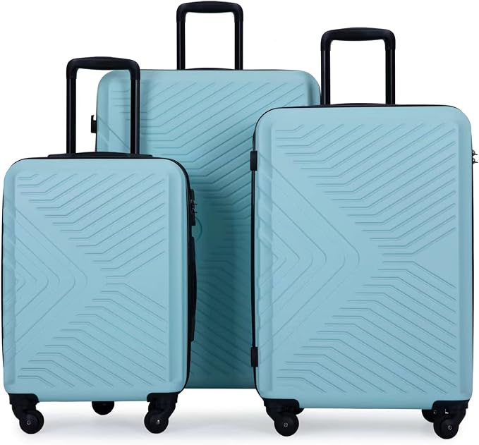 Campfun 3 Piece Luggage Sets, Hardshell ABS Luggage by Campfun