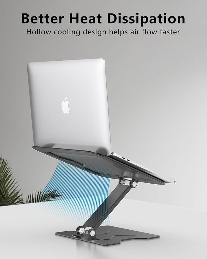 Adjustable Laptop Stand for Desk, Metal Foldable Laptop Riser, Portable Laptop - Image 3