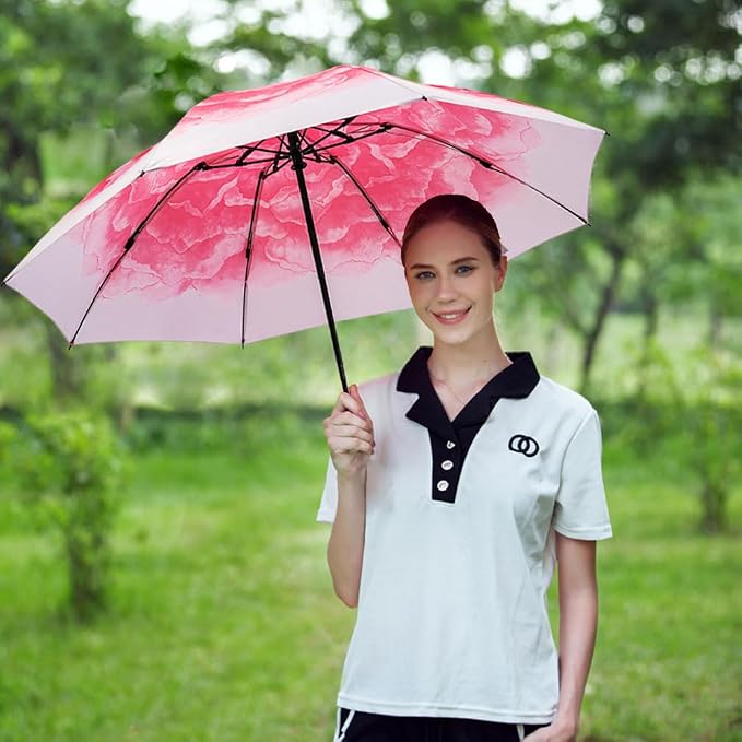 LANBRELLA Compact Reverse Folding Umbrella Auto Windproof Travel Umbrella - Image 2