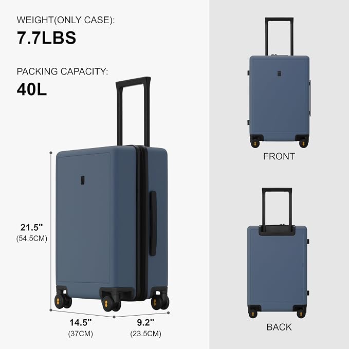 LEVEL8 Elegance Carry-on Suitcase, 20 Inch Carry on Luggage, Hardside Large - Image 7