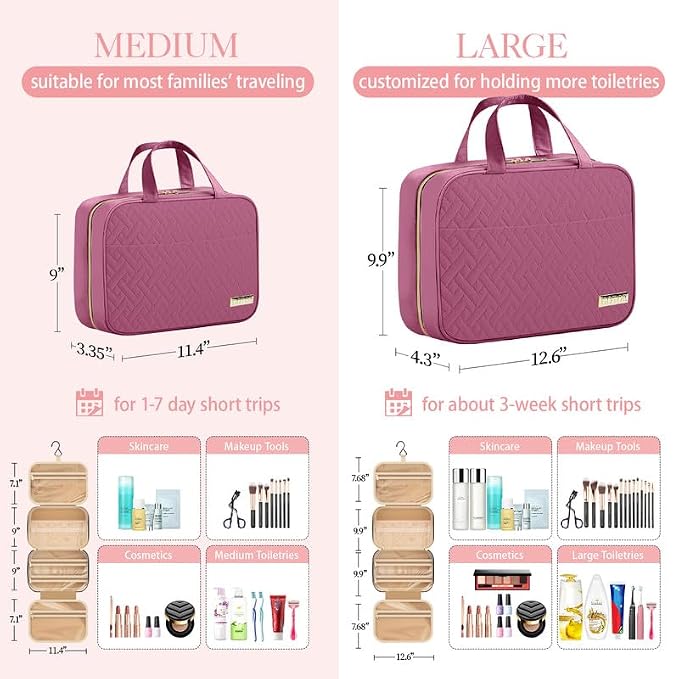 HOTOR Travel Toiletry Bag w/Hanging Hook - Image 4