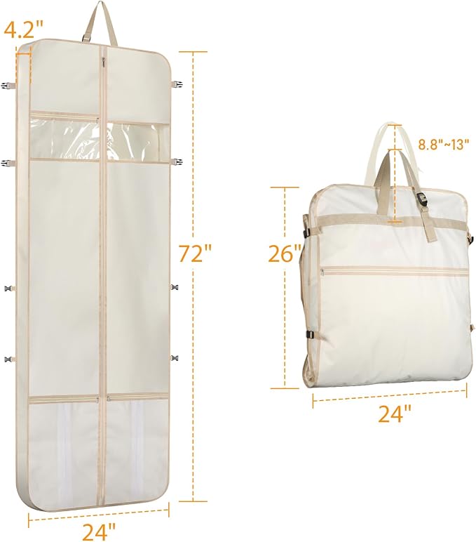Zilink Wedding Dress Bag Long Garment Bag 72" Dress Bag - Image 5