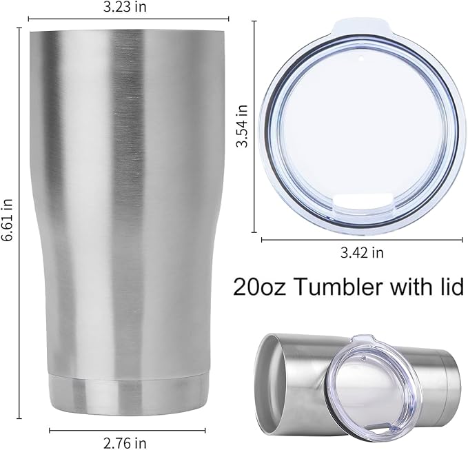 DOMICARE 20oz Tumbler with Lid Stainless Steel Tumblers Bulk, Double Wall - Image 5