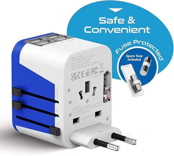 Ceptics Universal Travel Adapter Plug World Power W/ 4 USB Ports - Image 9