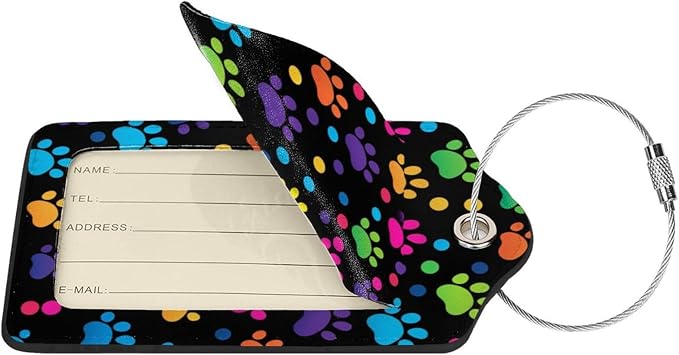 Cute Dog Paws Leather Luggage Tag - Image 2