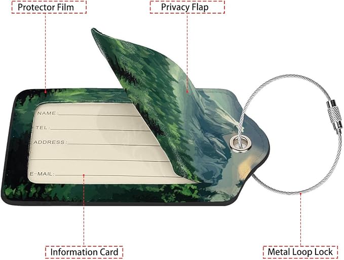 Foggy Mountains Landscape 2-Pack Luggage Tags - Image 2