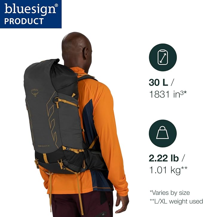 Osprey Talon Velocity 30L Men's Hiking Backpack, Matcha Green/Lemongrass - Image 2