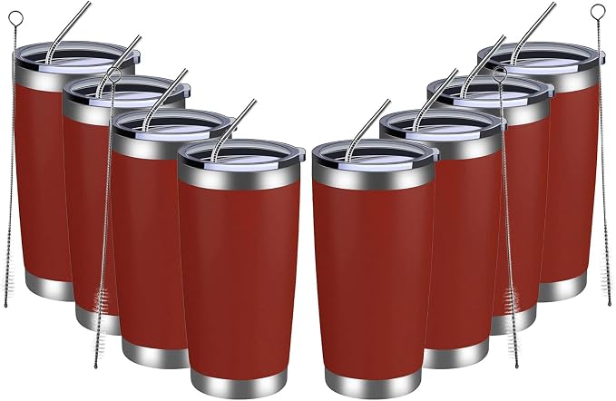MEWAY 20oz Tumbler 8 Pack Double Wall Vacuum Insulated Travel Mug Bulk by MEWAY