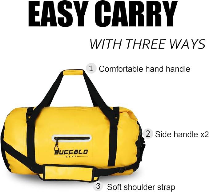Buffalo Gear Waterproof Duffle Bag 40L 60L 80L Roll-top Dry Bag Heavy Duty - Image 8