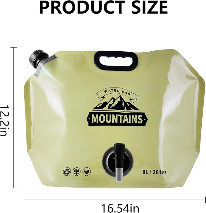 Collapsible 8L Water Storage Bag, BPA-Free Portable Folding Water Jug - Image 2