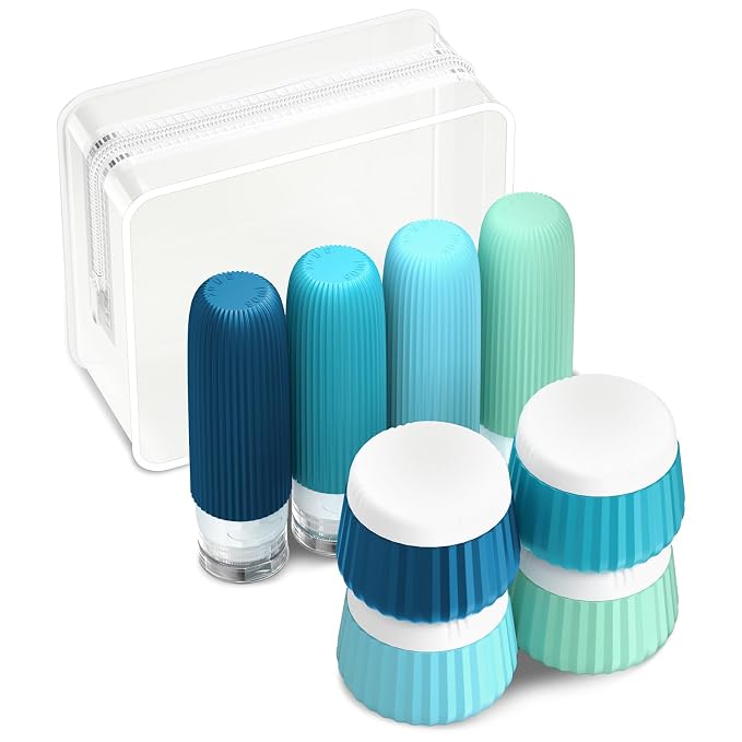 Travel Bottles for Toiletries 8 Pack, TSA Approved 3 oz Travel Containers by Mrsdry