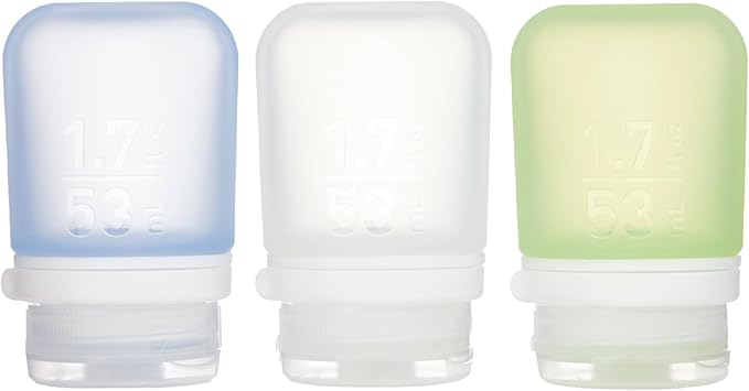 humangear GoToob+ 3-Pack | Refillable Silicone Travel Bottle | Locking Lid | by humangear