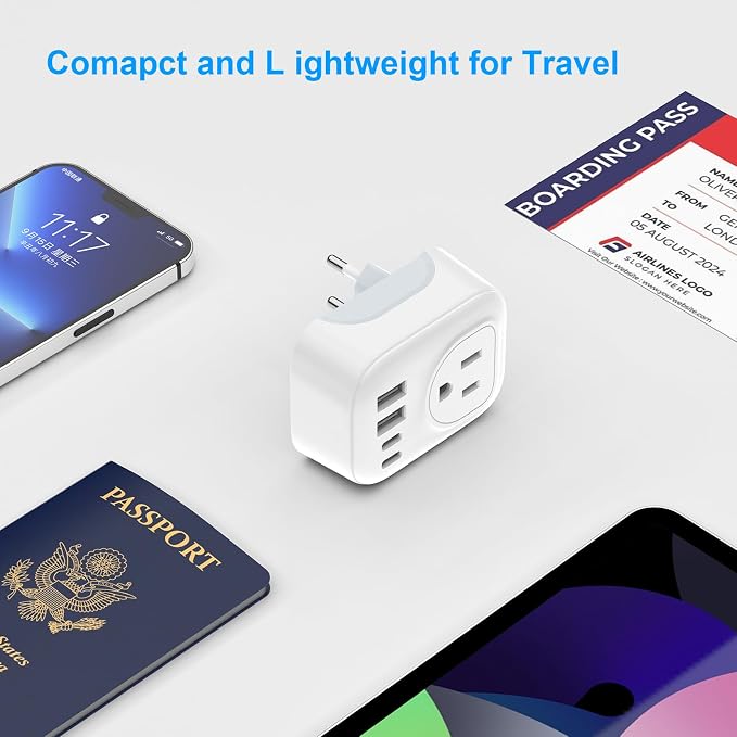 European Travel Plug Adapter, International Plug Adapter - Image 7
