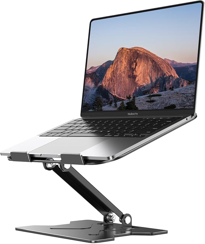 Adjustable Laptop Stand for Desk, Metal Foldable Laptop Riser, Portable Laptop by JCZT