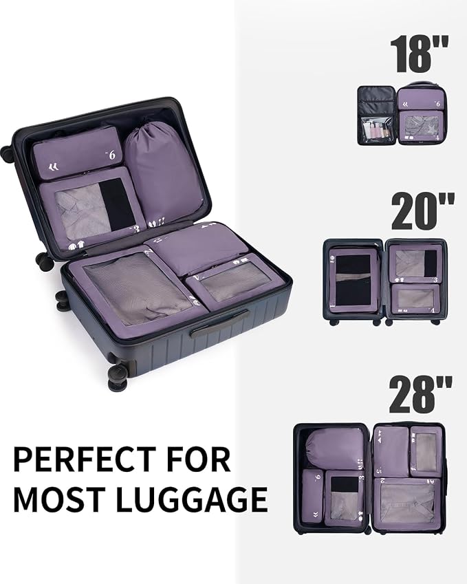ECOHUB 7 Set Packing Cubes Tear-Resistant Luggage Packing Organizers - Image 7