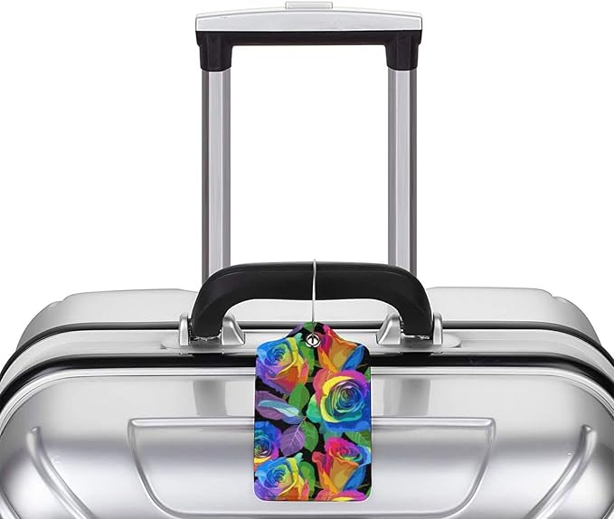 Rainbow Rose Flowers Luggage Tag - Image 5