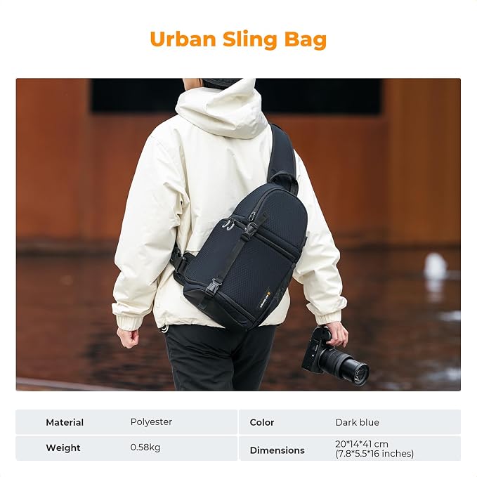 K&F Concept Camera Sling Bag Crossbody Bag Camera Shoulder Backpack - Image 7
